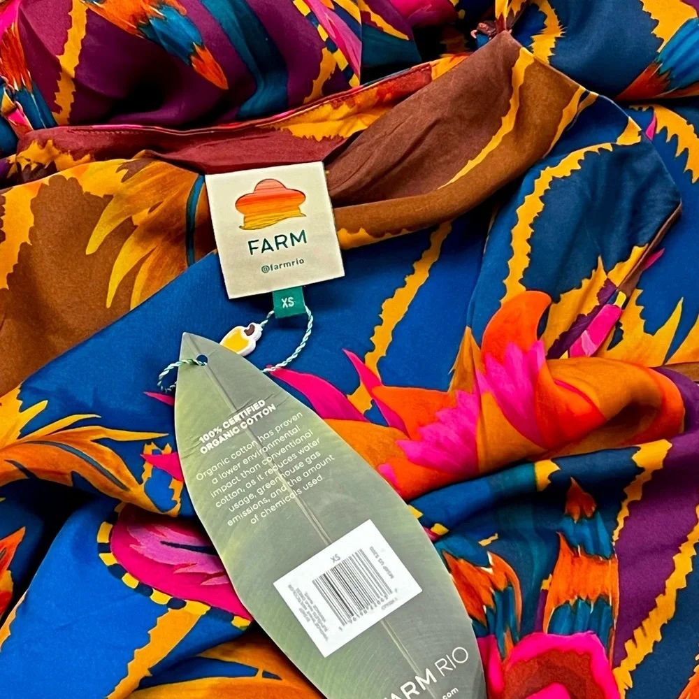 🌺🎉HP🎉🌺 NWT Farm Rio Vintage Wave Multicolor Sleeveless Maxi Dress - Picture 16 of 16